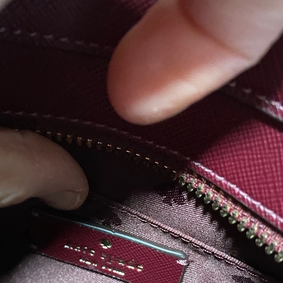 Kate Spade Burgundy Floral glitter Satchel - Picture 6 of 12